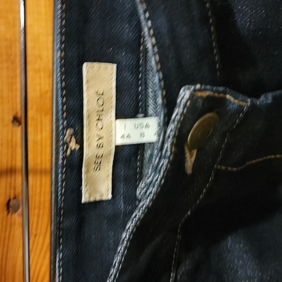 SEE BY CHLOE Dark Blue Denim Skirt US 8 Made In Italy GUC - Picture 14 of 16